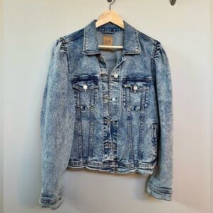 Puff Sleeve Denim Jacket by Gap